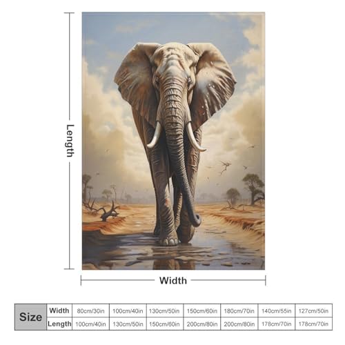 Couverture éléphant anti-froid plaid doux pour protéger le canapé