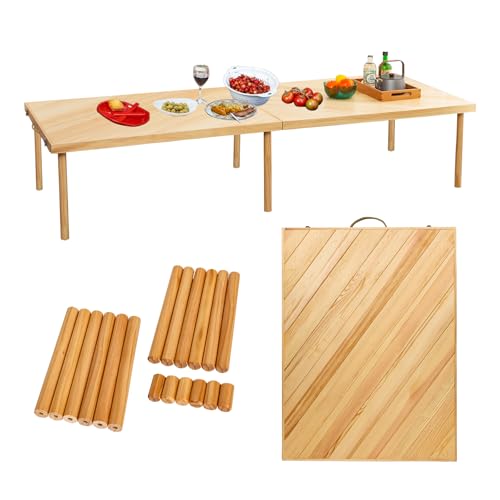 Zupemo 80'x30' Boho Wooden Picnic Table, Portable...
