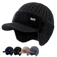 AGANTYIDE Torocky Cold Shield Trapper Hat, Coldshield Trapper Blocking Knitted Hats, Warm Breathable Soft Fleece Lined Knit Hats (Black)