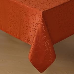 Romanstile tovaglia autunnale antimacchia 140×240 cm arancione 10-12 posti tovaglie rettangolare per tovaglia jacquard Impermeabile decorativa per feste di compleanno, cucina, sala da pranzo,halloween