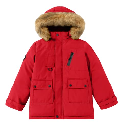 Happy Cherry Cappotto Invernale Ragazzi Bambini con Cappuccio Staccabile Parka Caldo Imbottito Giacca Antivento Media...