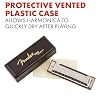 Fender Blues Deluxe Harmonica, Guitar Accessories, Key of C 10 Holes, Includes Hard Plastic Carrying Case, Daphne Blue