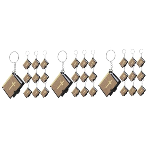 Porte-clés Livre Miniature Bible de Poche NUOBESTY avec Croix en Papier, 30 Pcs
