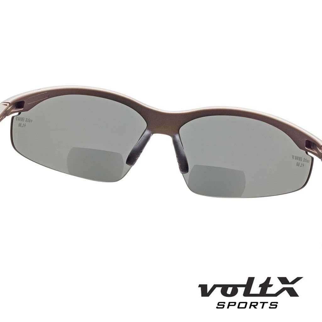 voltX CONSTRUCTOR Occhiali Sicurezza Bifocali Polarizzati +1,5 Microfibra | Certificati CE EN166F. Cordino di sicurezza incluso. Lenti polarizzate UV400 antigraffio e antiappannanti.