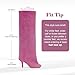 pinokino Knee High Boots Wide Calf Women Long Suede Square Toe Bootie Tall Cute Slouchy Fashion Boots Ladies Fall Boot Red Size 7