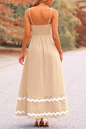 Image of PRETTYGARDEN Women's 2026 Summer Flowy Maxi Dress Casual Sleeveless Spaghetti Strap Ruffle Beach Long Dresses