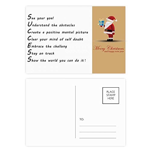 Cartes postales de Noël motivantes en lot de 20 au format A6 rigide pour vœux