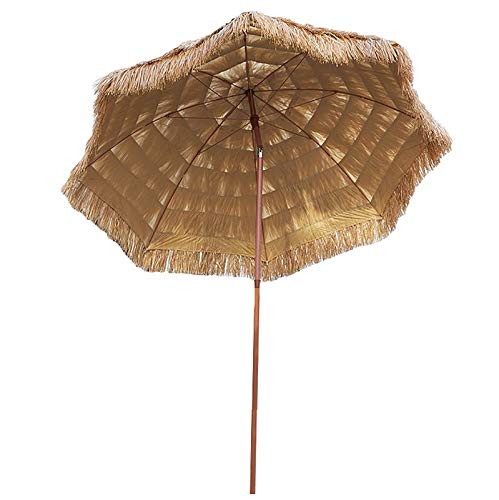Thatch umbrella parasol pour l'extérieur étanche de 2,4 m avec bouton d'inclinaison