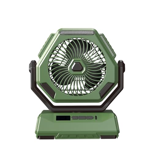 Yzdysg Ventilador eléctrico, portátil, recargable, USB, con luz LED, silencioso, para viajes, oficina, camping