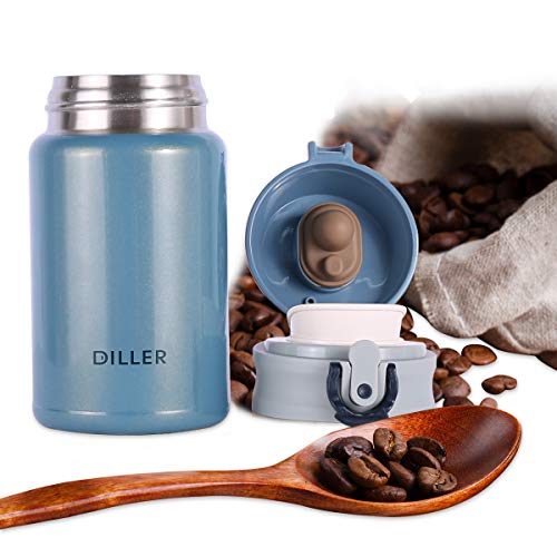 Diller Thermal Water Bottle - 10 Oz Mini Insulated Stainless Steel Bottle, Leakproof Cute Vacuum Flask, Perfect For Purse Or Kids Lunch Bag, 12 Hours Hot & 24 Hours Cold (Blue, 10 Oz) #TOP4
