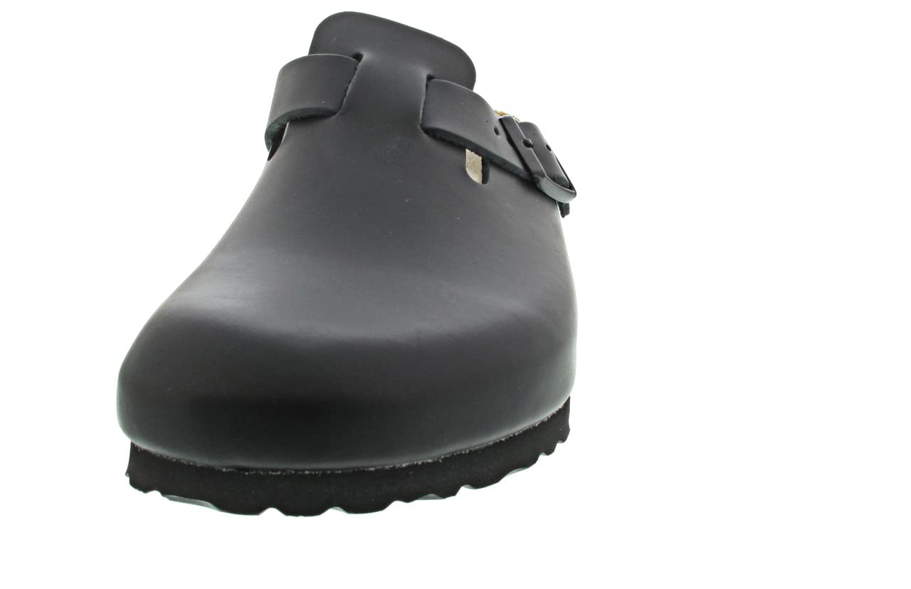 Birkenstock 060 191 Boston Unisex-Erwachsene Clog Glattleder stabile Laufsohle, Groesse 40, schwarz