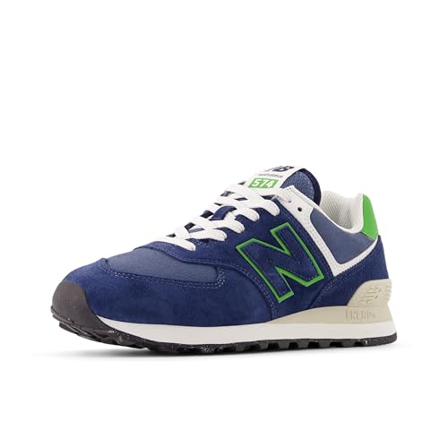 New Balance Unisex-Adult 574 V2 Unisex Sneaker, Nb Navy/Alpine Green, Men 11 M/Women 12.5 W