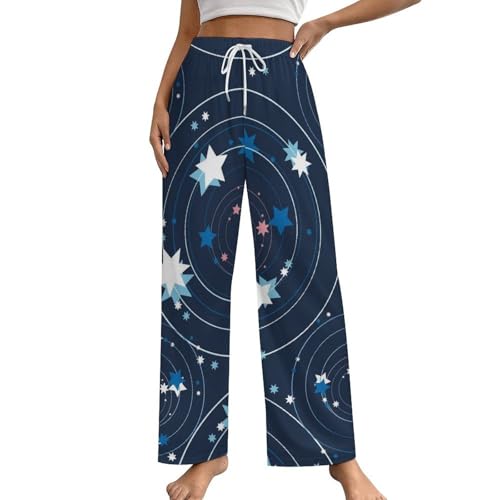 Bas de pyjama galaxie femme : vêtement de nuit fluide taille S