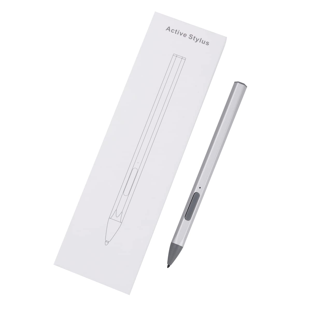 XfendActive Stylus Pen for Touch Screens,Digital Pencil for Surface,Tilt&4096 Level Point Pressure Sensitivity Micro USB Charging Port for Writing/Design/Drawing/Games(Silver)