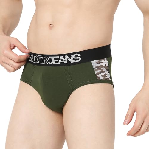 Image of Underjeans by Spykar Men Premium Pack of 2 Grey - Olive Brief