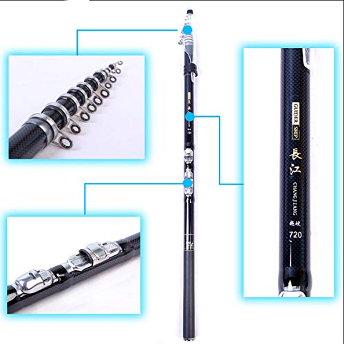 Torn Heaven 99% Fiber Fishing Rod 3.6/4.5/5.4/6.3/7.2M Retractable Ultra-Light Super-Hard Fishing Pole,4.5 M