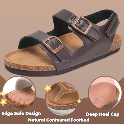 Torotto Toddler Kids Sandals Boys Girls Cork Footbed Sandals with Adjustable Buckle Casual Slides Open Toes Flat3