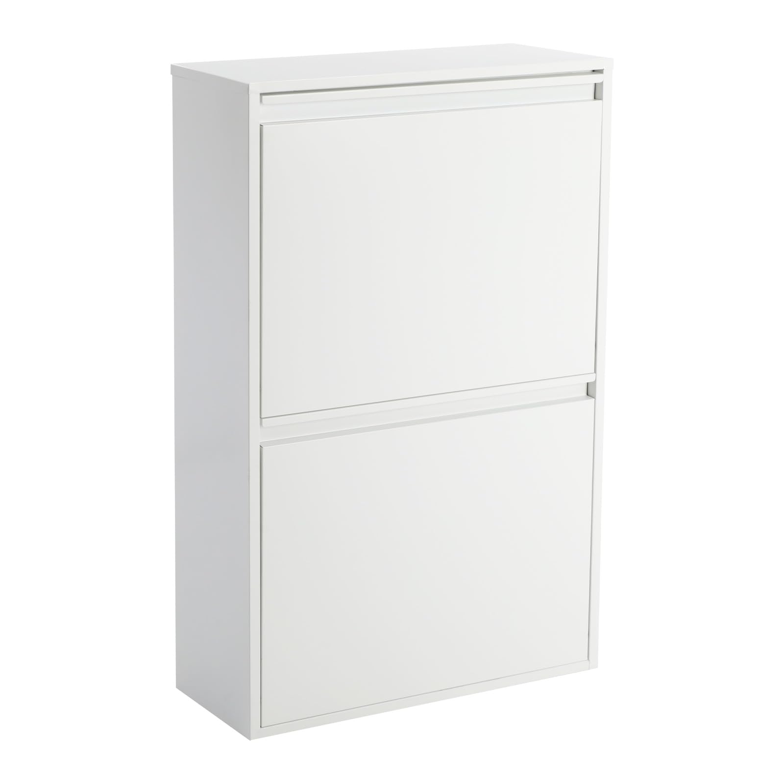 Cubo de basura de cocina con 4 compartimentos, sistema de separación de basura, de acero, con cubo interior extraíble, para montaje en pared, 4 x 15 L, color blanco