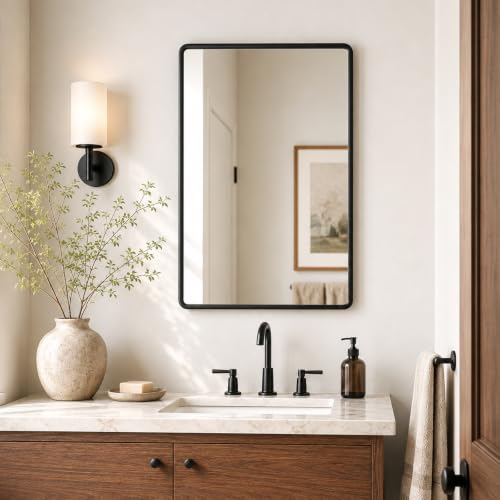 Image of pertetey 36 x 30 in Rounded Rectangle Bathroom Mirror