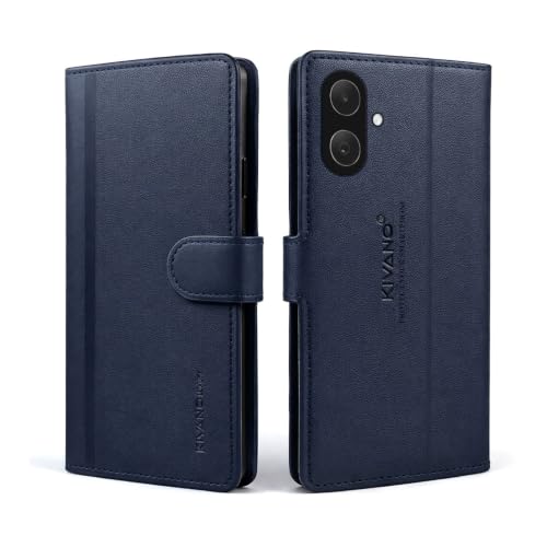 Image of KIVANO LUXE Compatible for Samsung A07 5G / Samsung F70E 5G / Samsung M17E 5G Artisanal Leather Wallet Case with Card Holder for Men Women, Magnetic Flip Folio Cover with Stand RFID Blocking Cell