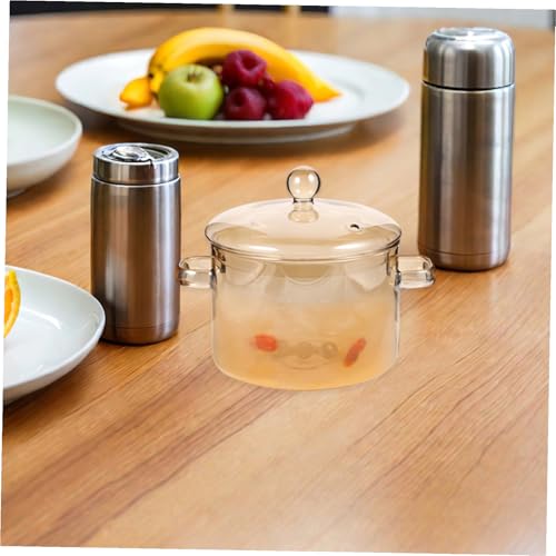 Marmite en verre borosilicate transparent avec couvercle Amosfun - 7