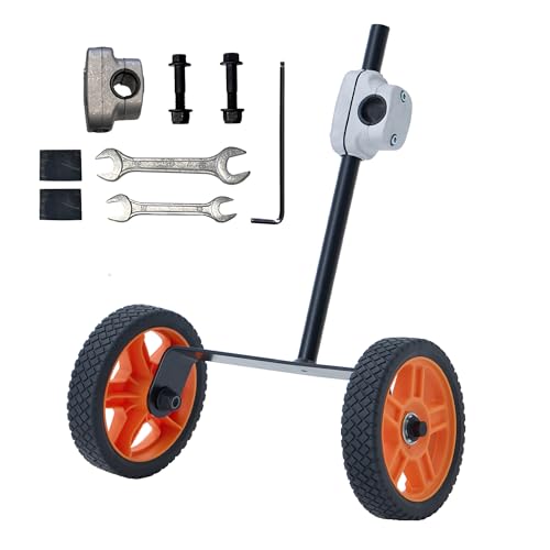 Deesucc String Trimmer Wheel Attachment 7 Adjustable Auxiliary Wheels for Push Lawn Mowers Heavy Duty Universal Stabilizer Wheels Easy Install Height Adjustment Wheel Kit for Uneven Lawns