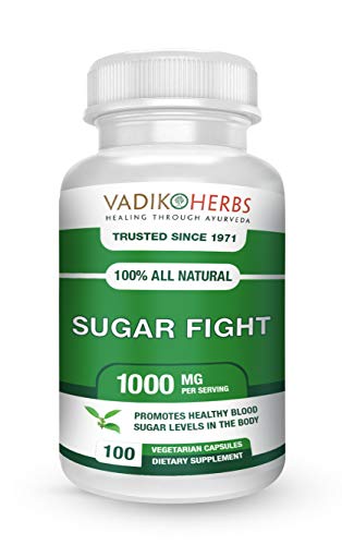 Certified Organic Vadik Herbs Sugar Fight Herbal Dietary Supplement | Promotes Healthy Blood Sugar Levels in The Body, Supports Healthy Glucose Metabolism (1 Pack)