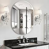 NEUWEABY Espejo Ovalado de baño Espejo de tocador de Pared Tipo cápsula, 90 x...