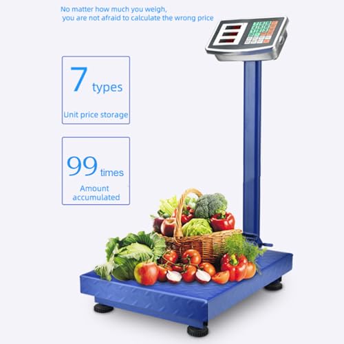 Balance de plateforme 150 kg pliable avec écran LCD bleu