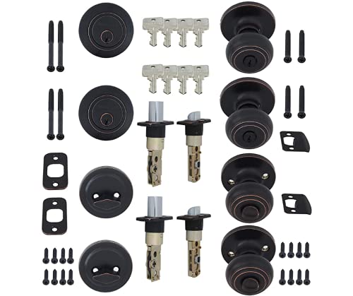 Honeywell 8101406 Classic Entry Door Knob And Deadbolt Lock Set, Oil Rubbed Bronze, 2-Pack #TOP2