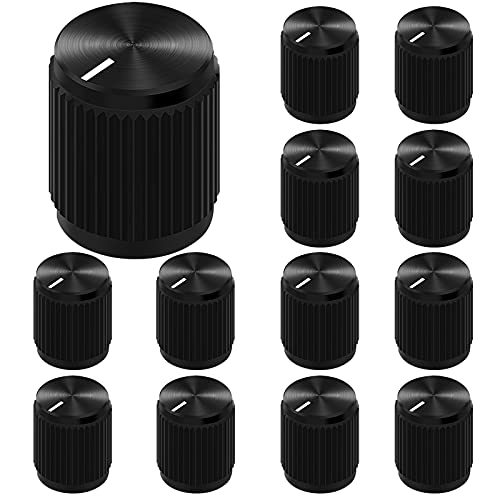DaierTek Guitar Effect Pedal Knob Metal Black Potentiometer Knob Anodized Aluminum Amp Pot Knob with Set Screw 1/4 -13Packâ€¦