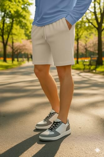 Image of INKKR Men's Premium Polyester Casual Ribbed Shorts ||Loose Fit with 2 Pocket Shorts