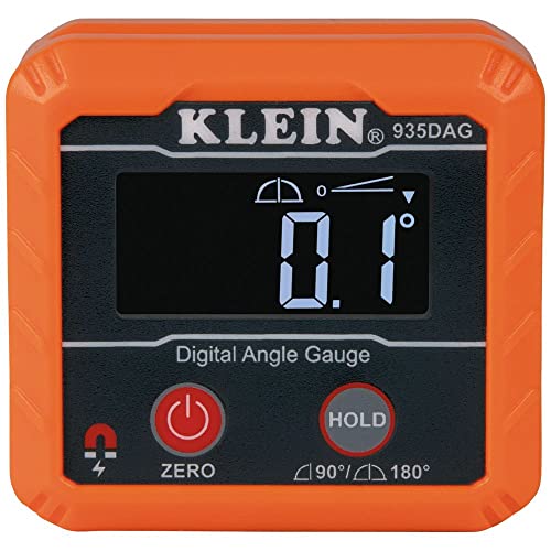 Klein Tools 935DAG - Medidor electrónico digital de nivel y ángulo, mide 0–90 y 0–180 grados, mide y establece ángulos