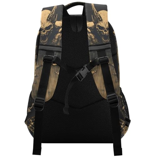 Kids Backpacks-Devil with Wings, Large Capacity Student Book Bag for Boys Girls with Chest Buckle 11.6×7×16.7 Inch2