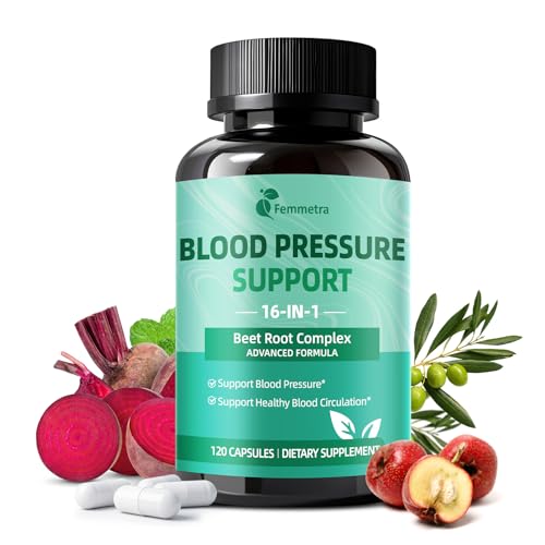 Femmetra 16-in-1 Blood Pressure Supplements with 500mg Beetroot Powder -