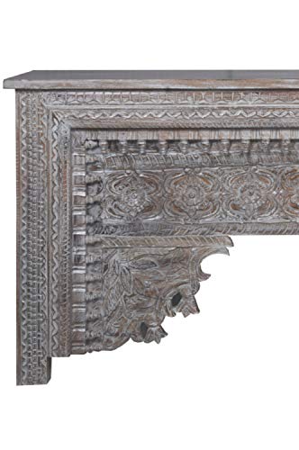 Orientalische Konsole Sideboard schmal Gassan Grau 170cm | Orient Vintage Konsolentisch orientalisch handgeschnitzt… – Bild 3