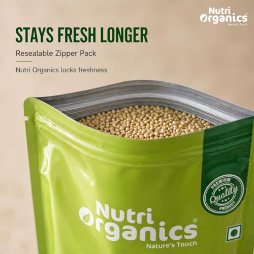 Image of NutriOrganics White Quinoa Seeds | Healthy Food | Gluten-Free | Saponin Free | High Protein & Fiber | Diet Food | 100% Wholegrain Cereal, 500 gram (Pack of 2)
