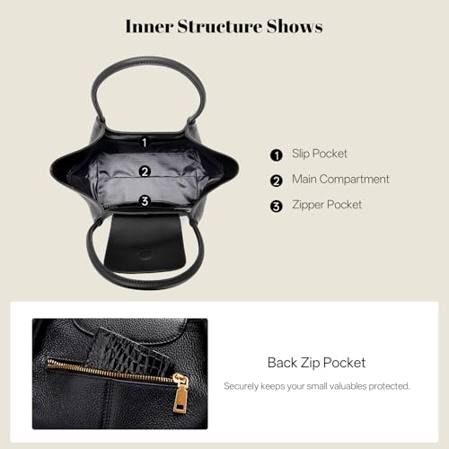 Bolso Tote de Cuero para Mujer Hedexe Grande y Espacioso miniatura 5