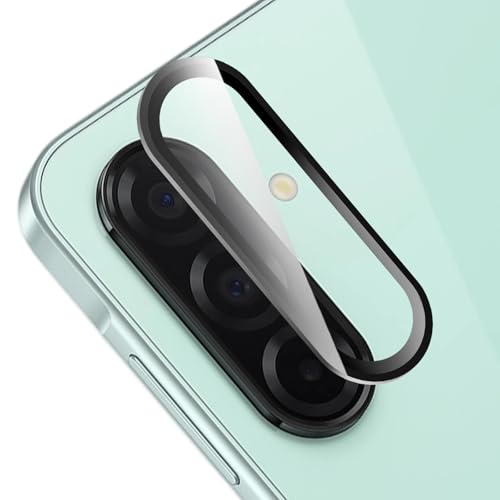 TENOC Camera Lens Protector for Samsung Galaxy A26 & Samsung Galaxy A36 & Samsung Galaxy A56, 9H Tempered Glass Camera Screen Cover, Black Metal Individual Ring