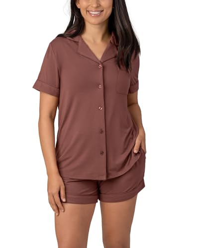 Image of Kindred Bravely Clea Maternity Pajamas & Postpartum Lounge Sets for Women, Short Sleeve Nursing Pajamas