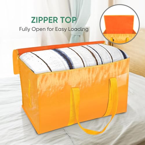 Image of BALEINE 2-Pack Oversized Moving Bags with Reinforced Handles, Heavy-Duty Storage Tote for Clothes, Moving Supplies (Light Yellow, 2-Pack)