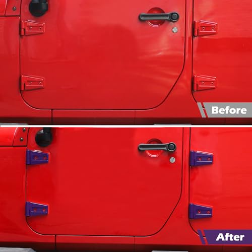 RT-TCZ for Wrangler JK Door Hinge Covers Trim Purple for Jeep Wrangler JK JKU 2007-2017 Purple Exterior Accessories 8pcs by RT-TCZ - Used condition - Image 2
