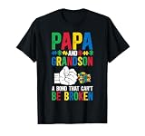 Proud Autism Papa And Grandson Autism Warrior Papa Grandpa T-Shirt