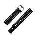 Price comparison product image Hirsch RUNNER Water-Resistant Calf Leather Watch Strap with Buckle in BLACK (22mm, Silver Buckle)