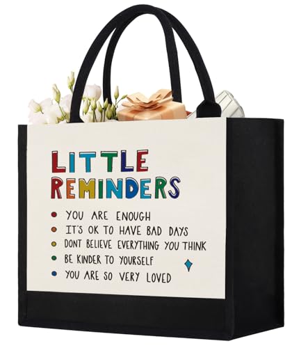 Belatelove Mental Health Gifts for Women, Little Reminders Tote Bag, Positive Gifts for Women, Inspirational Gifts for Her, Reminder Gift For Friend, Sister, Self Love Gift