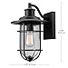GLOBE Electric 44094 1-Light Outdoor/Indoor Wall Sconce, Black Finish, Seeded Glass Shade, Coastal Modern Design, Weather-Resistant, E26 Base