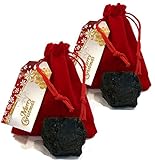 QGP Christmas Coal Bag 2 Pack, Ultimate Naughty List Lump of Coal, Double the Original but not Double the Cost! 2 Velvet Bags, 2 Gift Tags