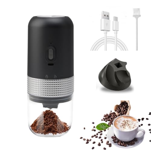 Moulin à café électrique portable avec meule céramique et réglages multiples - 2