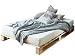 Dydaya Home Cama & Somier de palets para colchon de 90 cm por 180 Color Madera en Crudo - Lijado somieres Camas