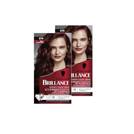 Brillance Intensiv-Color-Creme 876 Edelmahagoni (2x 160 ml), dauerhafte Haarfarbe mit Diamant-Glanz und Pflege-Conditioner, für 10 Wochen Farbintensität